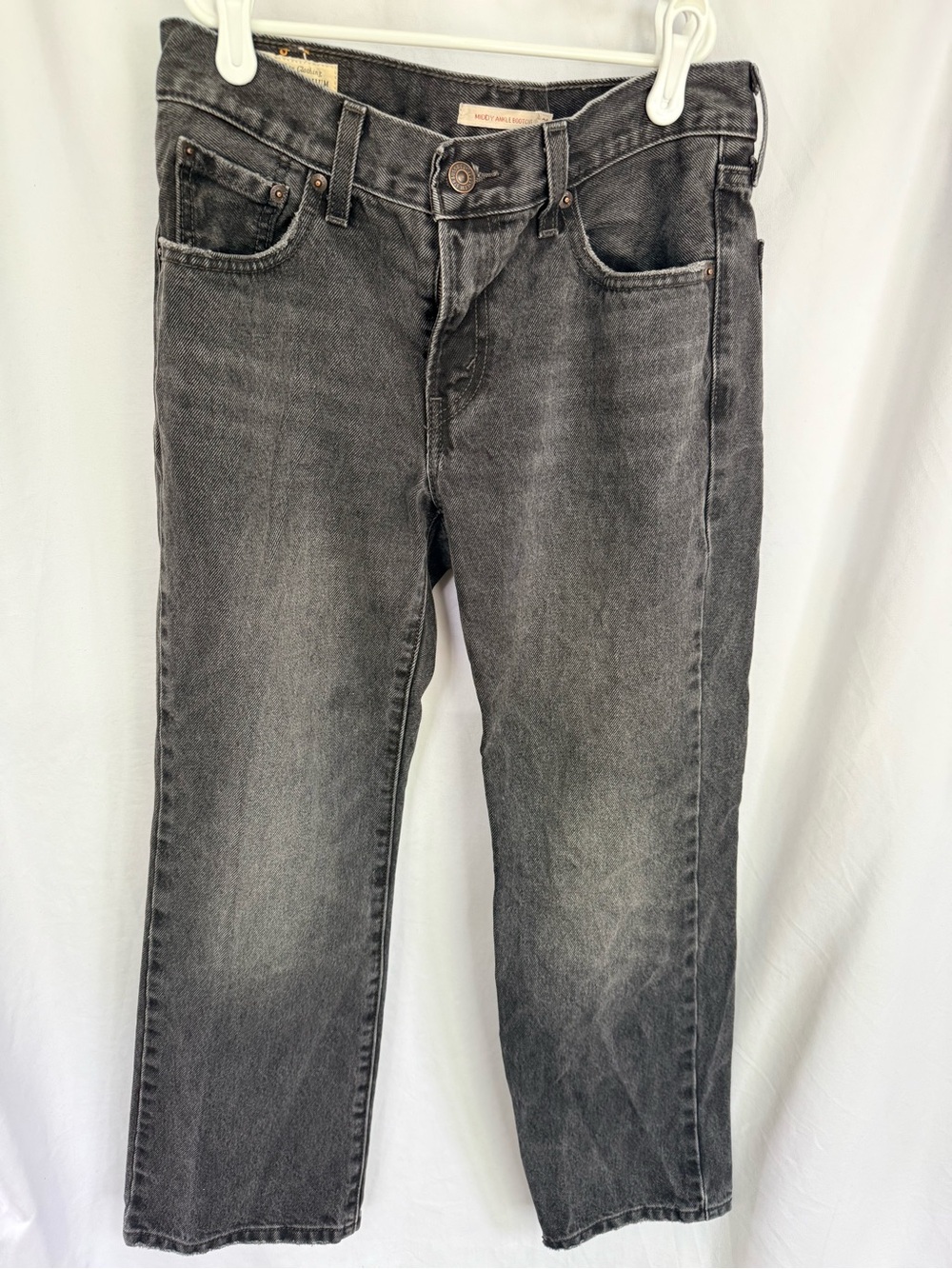 Women's Black Washed Straight Jeans